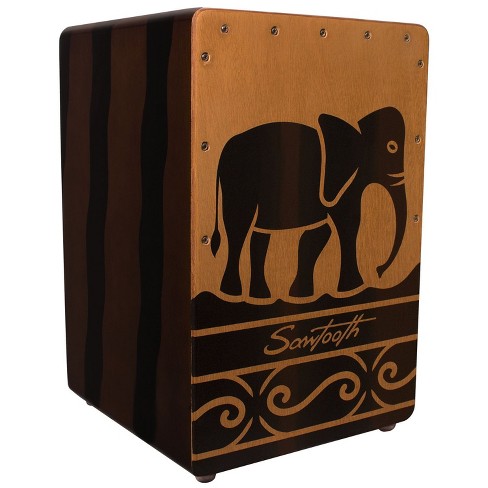 Sawtooth Harmony Series Hand Stained Elephant Design Compact Size Cajon Percussion Box - image 1 of 4