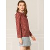 INSPIRE CHIC Women's Round Neck Long Sleeve Ruffled Front Blouse - 4 of 4