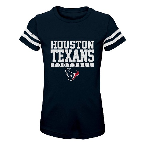 Nfl Houston Texans Women's Weak Side Blitz Marled Left Chest Short Sleeve T- shirt : Target