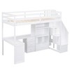 NicBex Twin/Full Size Loft Bed with L-Shaped Desk & Storage Stairs,Space-Saving Wooden Bunk Bed with Cabinets & Drawers,Loft Bed for Kids,Teen,Adults - 2 of 4