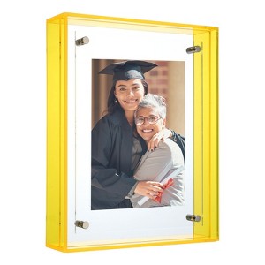 Unique Bargains Acrylic Wall Tabletop Display Floating Single Image Frame - 1 of 4