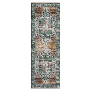 Vintage Rug Soft Oriental Floral Printed Carpet Washable Rug Living Room Bedroom Rug - 1 of 4