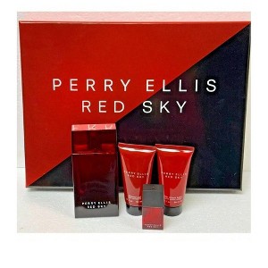 Perry Ellis Red Sky 4 Pc Set Men Edt Spray 3.4, Shower Gel 1.7, As 1.7, 0.25 Oz - 1 of 4