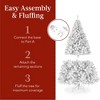 Best Choice Products Pre-Lit White Christmas Pine Tree w/ Flocked Branches, Warm-White Lights - 4 of 4