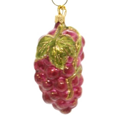 Holiday Ornaments 3.5" Pink Grapes Poland Hand Painted  -  Tree Ornaments