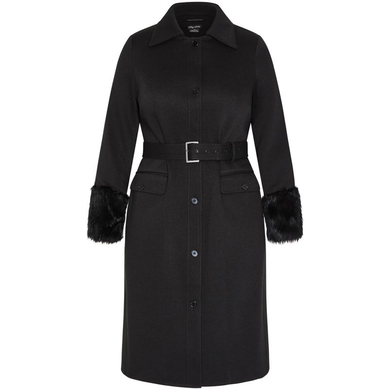 Women's Plus Size Penelope Coat - Black | CITY CHIC, 4 of 6