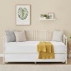 Homhougo Twin Daybed with Trundle, Metal Twin Size Daybed with Pullout Trundle 6 Casters, Steel Slat Support Sofa Bed, No Box Spring Needed - 3 of 4
