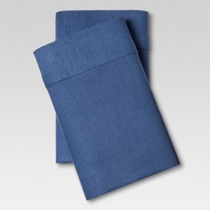 Linen Blend Pillowcase Set (Standard) Metallic Blue - Threshold , Grey Blue