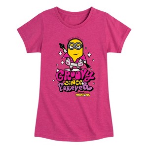 Girls' - Despicable Me Minions - Groovy Since Forever Fitted Short Sleeve Graphic T-Shirt - 1 of 4