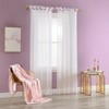 Betsey Johnson Solid Sheer Sheer- 2 Piece- Drapes, White- 74X84 - 2 of 4