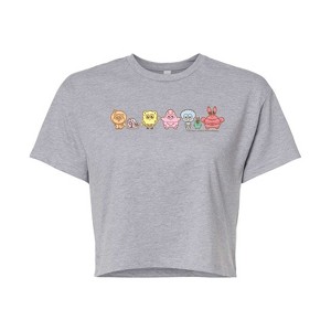 Women's - Spongebob Squarepants - Adorabob Lineup Cropped Graphic T-Shirt - 1 of 4