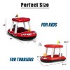 Zone Tech Inflatable Pool Floats – 2 Sizes Fire Rescue Inflatable Boat Pool Float Ride On with Water Toy Squirter , Pool Raft for Kids and Toddler - 2 of 4