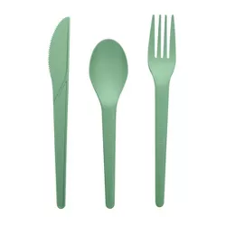 30ct Plant Based Cutlery Mixed Pack Green - Spritz™