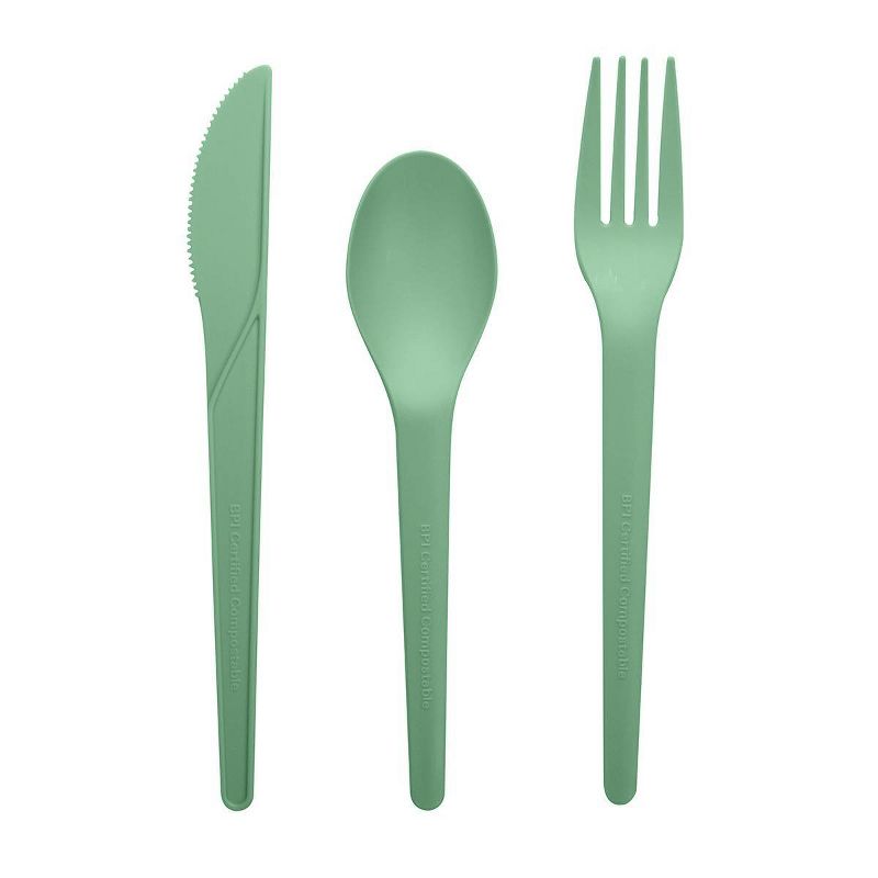 30ct Plant Based Cutlery Mixed Pack Green - Spritz&#8482;, 1 of 4
