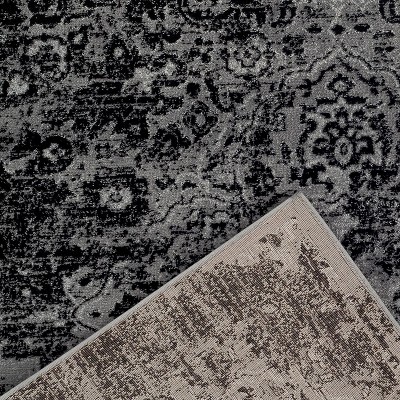 Victoria Elegance Gray Oriental 8' x 10' Synthetic Area Rug