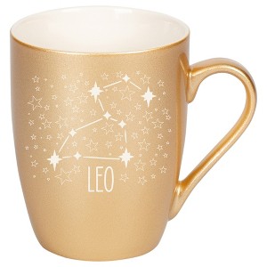 100 North Zodiac 10 Ounce Vegas Gold Metallic Finish, Comfortably Fits Your Hands, New Bone China Coffee Tea Cup Mug, Leo - 1 of 1