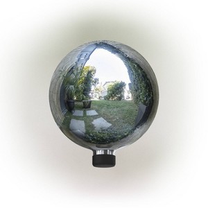 12" Glass Gazing Globe Silver - Alpine Corporation: Outdoor Decorative Sphere - 1 of 4