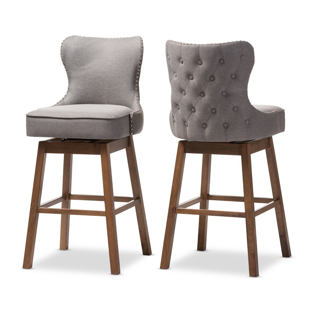 Photos - Chair Gradisca Modern And Contemporary Wood Finishing Upholstered Barstools Set