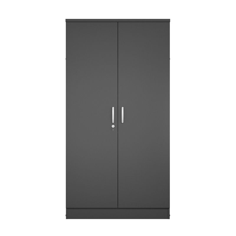 Better Home Products Harmony Wood Two Door Armoire Wardrobe Cabinet in Black, 2 of 8