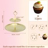 Unique Bargains 2 Tier Round Dessert Cupcake Holder Tower for Donuts Fruits - 2 of 4