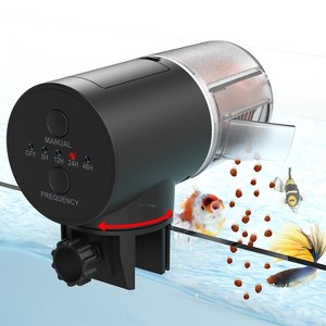 JuzPetz Automatic Fish Feeder for Aquarium, 200ml Auto Fish Feeder Dispenser Timer for Fish Turtle Tank Compatible with Flakes & Pellets for Vacation - 1 of 4