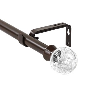 Urbanest Crackle Glass Flat Button 1-inch 5-8 inch Double Drapery Curtain Window Rod Set - 1 of 4