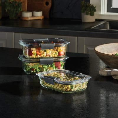 Clear Glass 6-Piece Food Storage Container Set with Lids