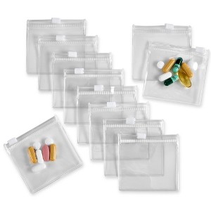 MEDca Zippered Pill Pouch Bags: 12 Pcs, Slide Lock Clear Plastic Mini Bags, BPA-Free for Pills Vitamins, Supplements, Medications, Jewelry, Crafts - 1 of 4
