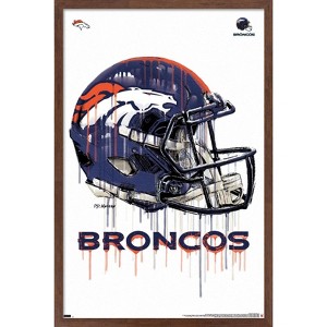 Trends International NFL Denver Broncos - Drip Helmet 20 Framed Wall Poster Prints - 1 of 4