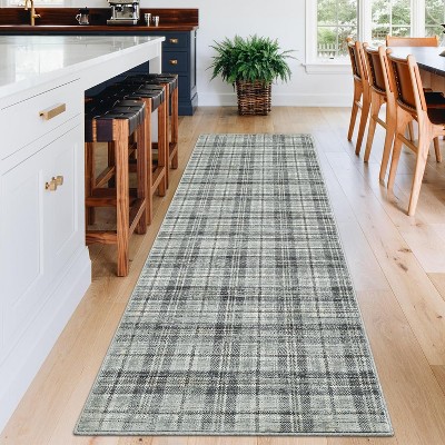 Washable Area Rug Non-Shedding & Easy Care Mat for Kitchen Dining Room Living Room Bedroom Home Decor, Modern Farmhouse Foldable Thin Non Slip Carpet