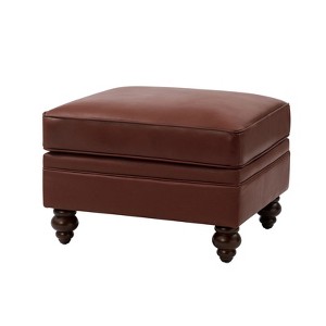 Benito 26.5 Wide Contemporary Genuine Leather Ottoman for Living Room| ART OF LIVING DESIGNS - 1 of 4