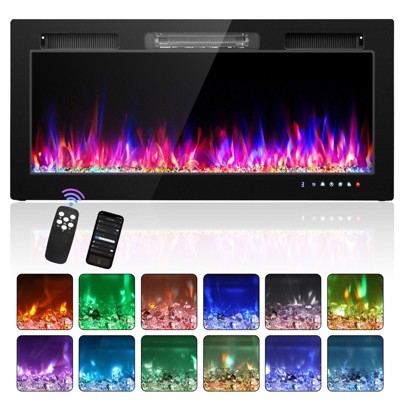 Karl Home 1500-Watt 36-inch Electric Fireplace Insert / Wall-Mounted Electric Fireplace with WIFI Function