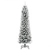 Aghana Digitals 240cm Slim Flocked Artificial Christmas Tree with PVC/PE Tips, Steel Stand, White - 2 of 4