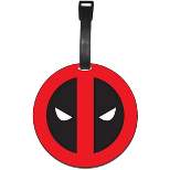 Silver Buffalo Marvel Comics Deadpool Logo Travel Luggage Tag With Suitcase ID Card Label