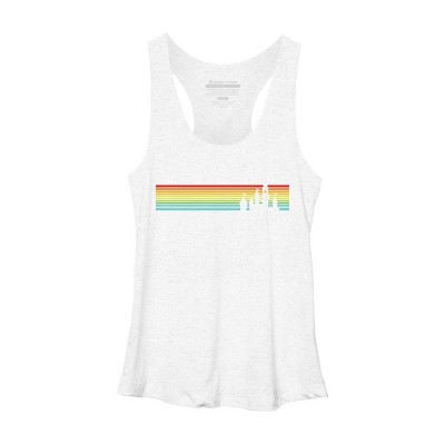 Design By Humans Retro Castle Sunset Stripes By Racerback Tank Top