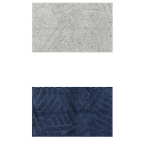 Unique Bargains Microfiber Geometric Soft Washable Non-Slip Floor Mats for Bathroom 2 Pcs - 1 of 4