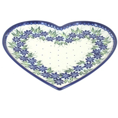 Blue Rose Polish Pottery Sierra Large Heart Plate