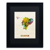 Trademark Fine Art -Michael Tompsett 'Ecuador Watercolor Map' Matted Framed Art - 2 of 4