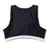 Women's Post Mastectomy Contrast Binding High Neck Bikini Top - Shade & Shore™ Black - 2 of 3