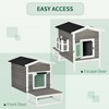 LOVMOR Wooden Cat House Outdoor with Door, Weatherproof 2-Floor Cat Shelter with Asphalt Roof - 2 of 4