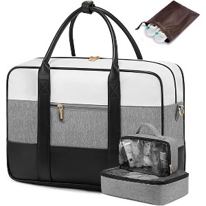 Weekender Duffle Bag with Laptop Compartment, Personal Item for Women, Includes Toiletry Bag for Yoga - 1 of 4