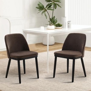 Dining Chair Set of 2, Modern Upholstered Kitchen Chair, Dining Room Chair with Wooden Legs, Accent Chair for Kitchen, Dining Room, Living Room - 1 of 4