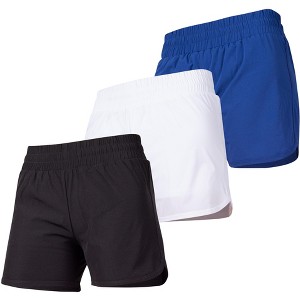 INERZIA 3 Pack Running Shorts for Women with Liner Active Womens Workout Shorts Gym Shorts for Women - 1 of 4
