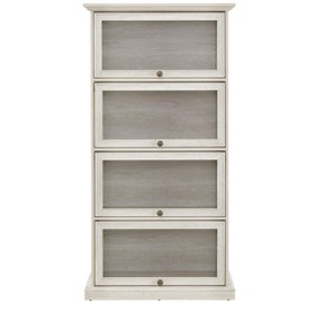 Vynxaria 4-Tier Glass Display Cabinet in White - Curio Cabinet with Flip-Up Glass Doors, Perfect for Collectibles, Toys, and Books in Living Room. - 1 of 4