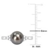 EVERLY JEWELRY |Sterling Silver 1/8 CT TW Diamond 8 - 8.5 MM Black Tahitian Cultured Pearl Fashion Ring - 4 of 4