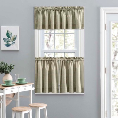 Lisa Mist Poly Cotton Duck Fabric Rod Pocket Valance