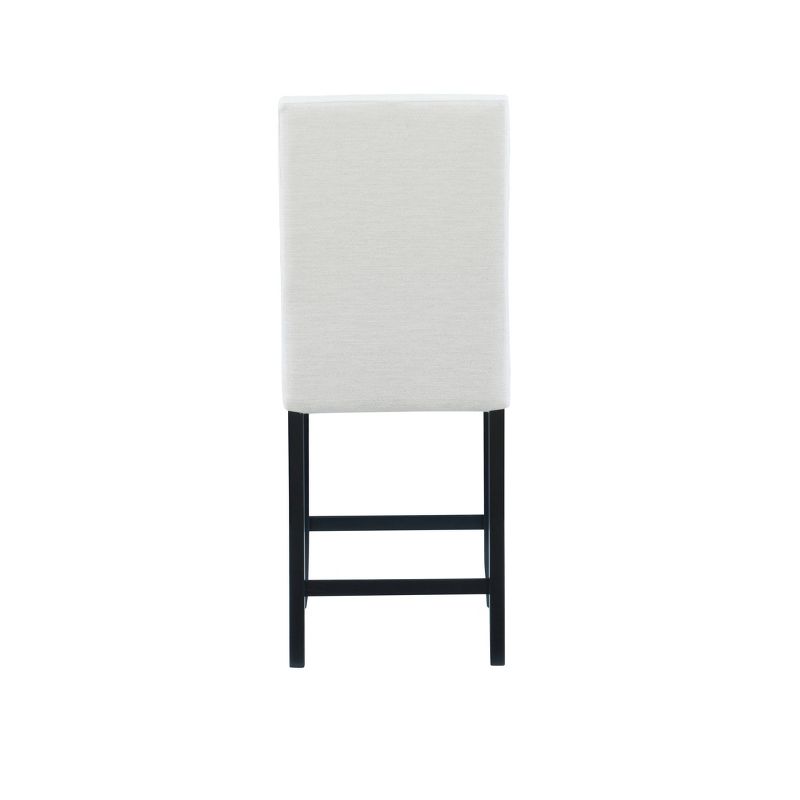 24&#34; Stewart Padded Back and Seat Faux Leather Upholstered Counter Height Barstool - Glitz White - Linon, 5 of 11