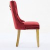 Kumasinova Mid Century Dining Chairs Set of 2,Tufted Kitchen Chairs with Lion Head Pull Ring,Velvet Dining Chair with Gold Wood Legs&Nailhead Trim - 2 of 4