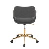 TiramisuBest Contemporary Grey Faux Leather Task Chair: Adjustable Height, 360¡ã Swivel, Cushioned, Gold Base - 4 of 4