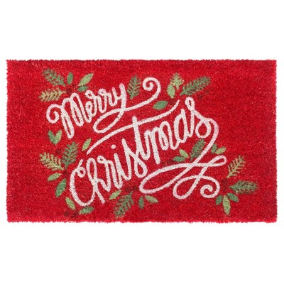 Raj 1'6" x 2'6" Tufted Berry Merry Christmas Doormat